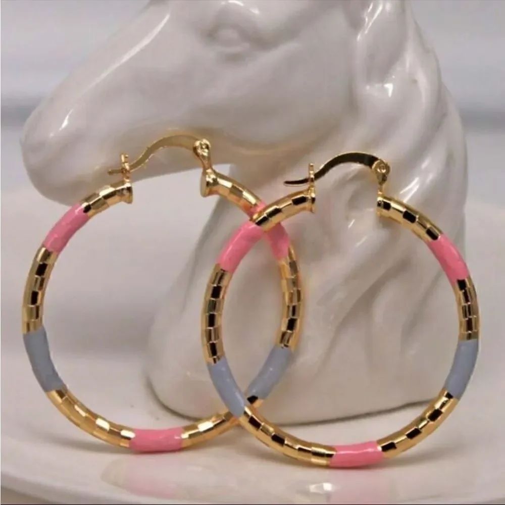 Boho gold hoop earrings S620